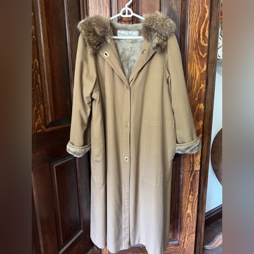 Vintage Bonnie Cashin Brown  Fur Trimmed Coat